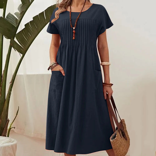 ZANZEA Fashion Summer Women Party Holiday Sundress Elegant O Neck