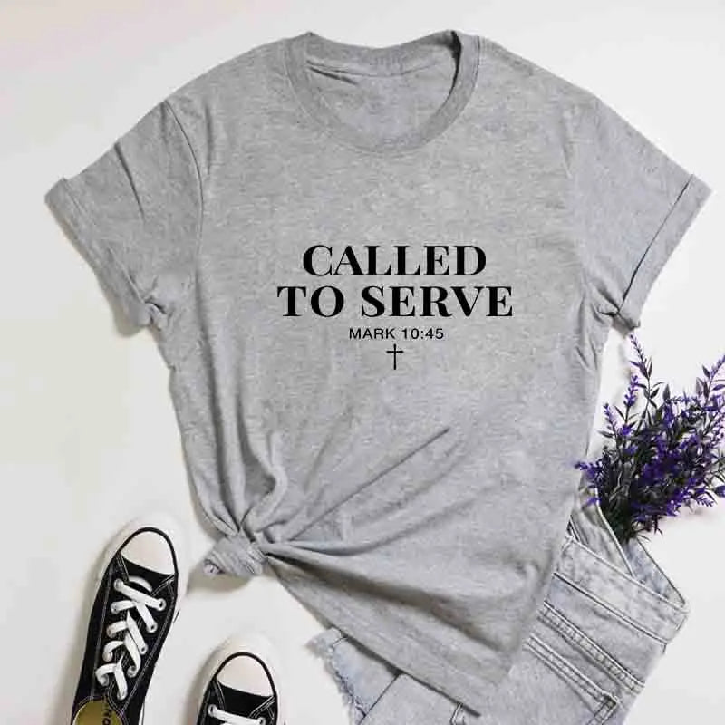 Called to Serve T-Shirt Unisex Crewneck Jesus Faith Tee Shirt  Cotton