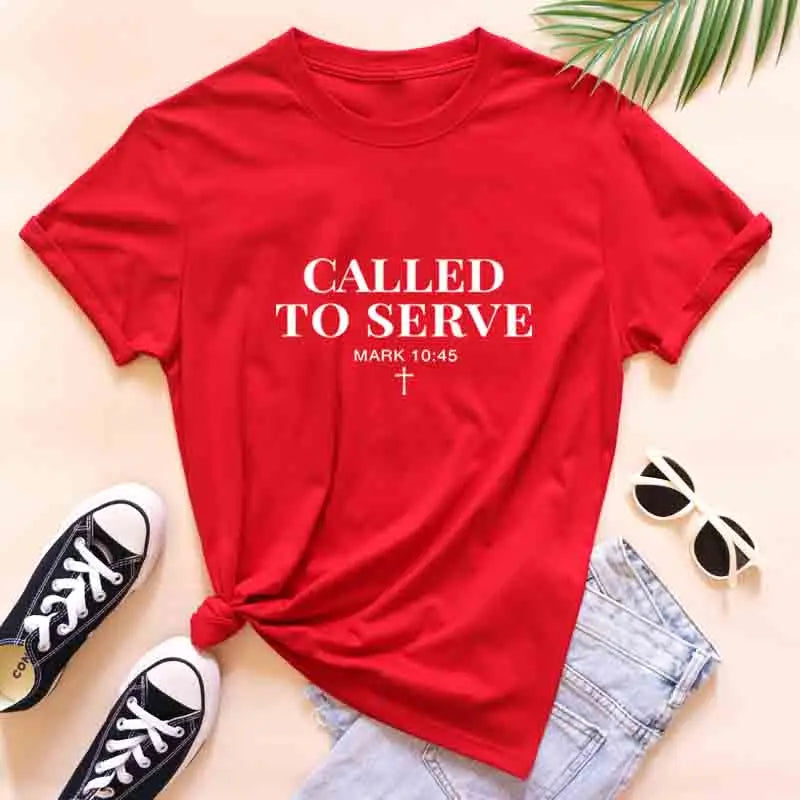 Called to Serve T-Shirt Unisex Crewneck Jesus Faith Tee Shirt  Cotton