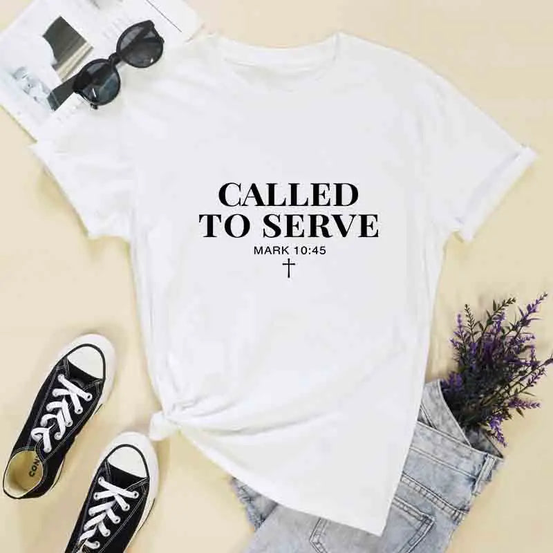 Called to Serve T-Shirt Unisex Crewneck Jesus Faith Tee Shirt  Cotton