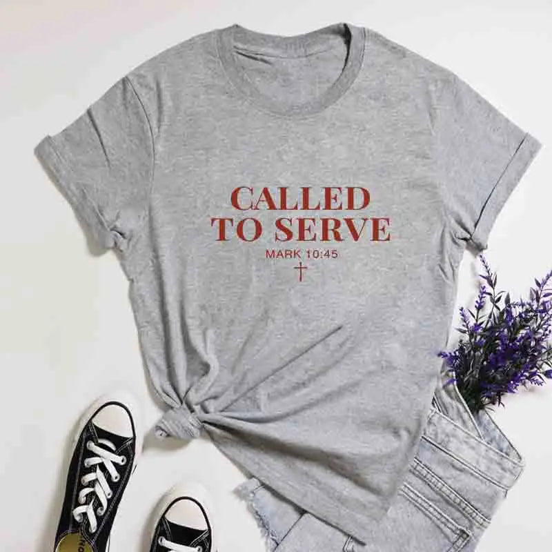 Called to Serve T-Shirt Unisex Crewneck Jesus Faith Tee Shirt  Cotton