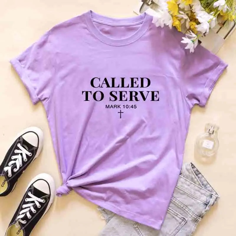 Called to Serve T-Shirt Unisex Crewneck Jesus Faith Tee Shirt  Cotton