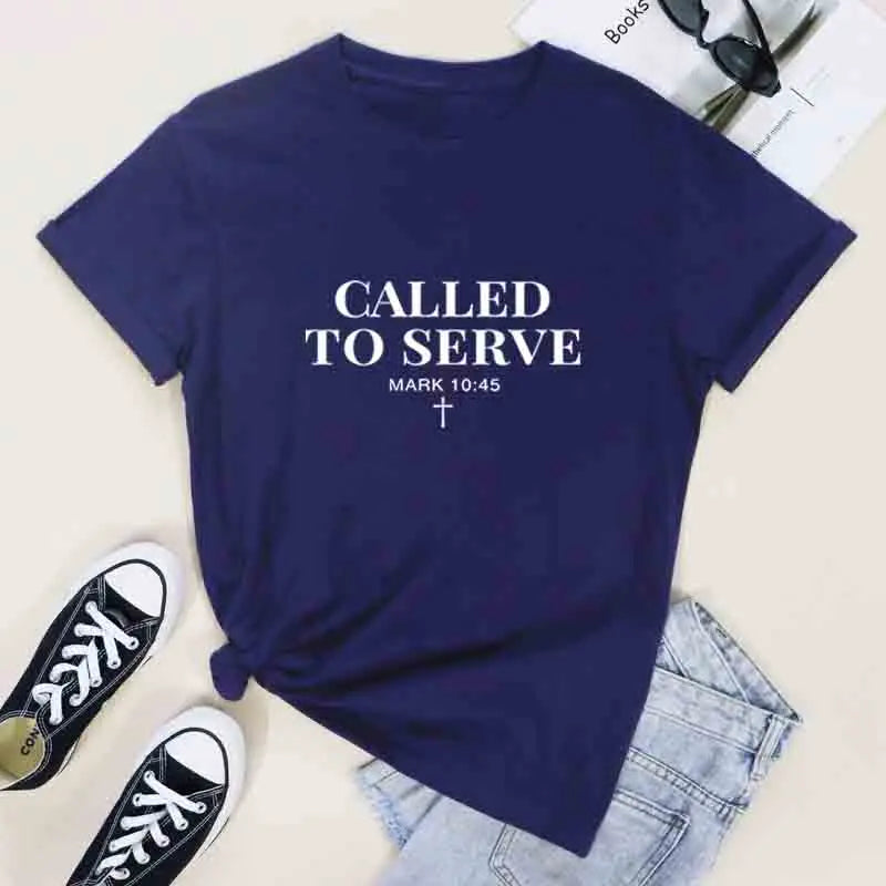 Called to Serve T-Shirt Unisex Crewneck Jesus Faith Tee Shirt  Cotton