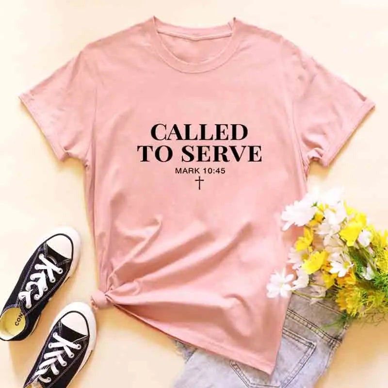 Called to Serve T-Shirt Unisex Crewneck Jesus Faith Tee Shirt  Cotton