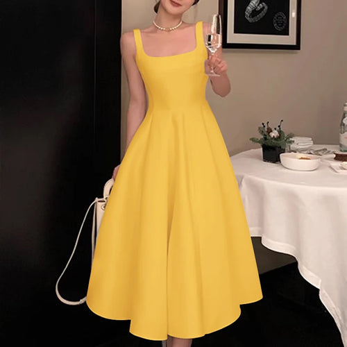 ZANZEA Women Sleeveless Tank Dress Vintage Solid A-line Dresses 2024