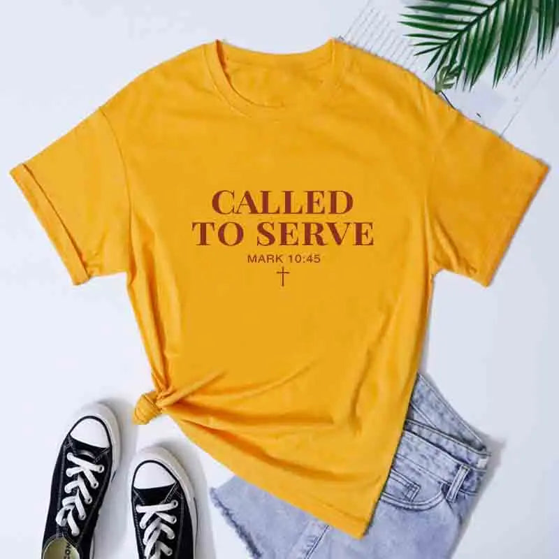 Called to Serve T-Shirt Unisex Crewneck Jesus Faith Tee Shirt  Cotton