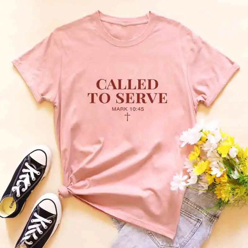 Called to Serve T-Shirt Unisex Crewneck Jesus Faith Tee Shirt  Cotton