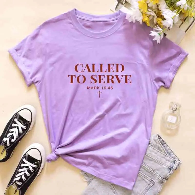 Called to Serve T-Shirt Unisex Crewneck Jesus Faith Tee Shirt  Cotton