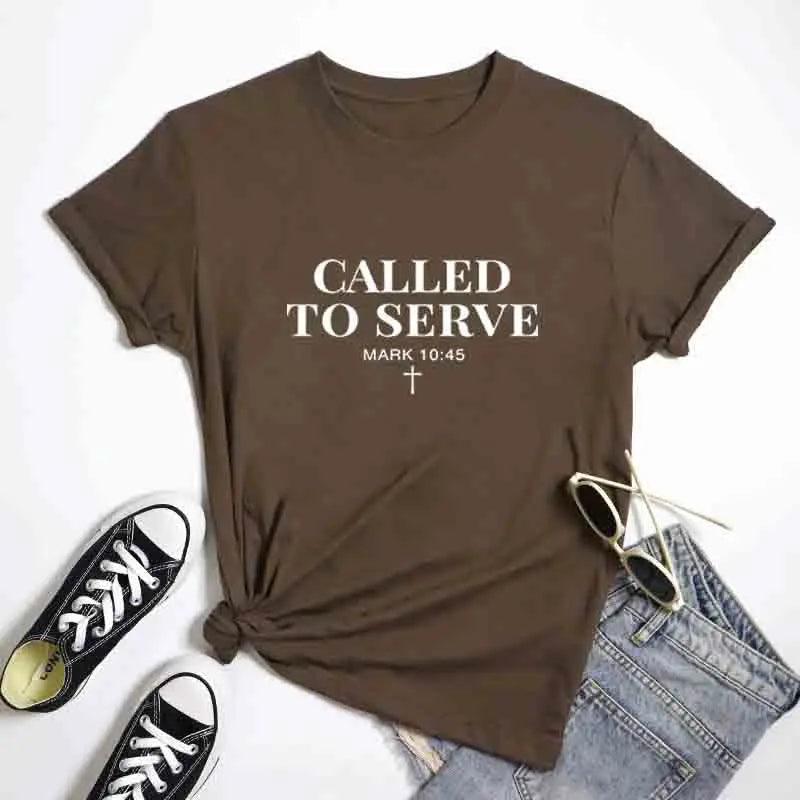 Called to Serve T-Shirt Unisex Crewneck Jesus Faith Tee Shirt  Cotton