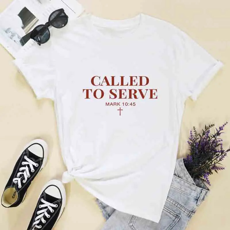 Called to Serve T-Shirt Unisex Crewneck Jesus Faith Tee Shirt  Cotton