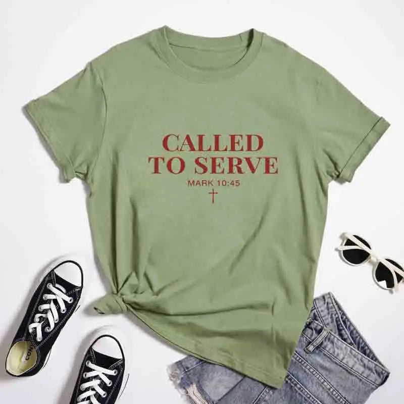 Called to Serve T-Shirt Unisex Crewneck Jesus Faith Tee Shirt  Cotton