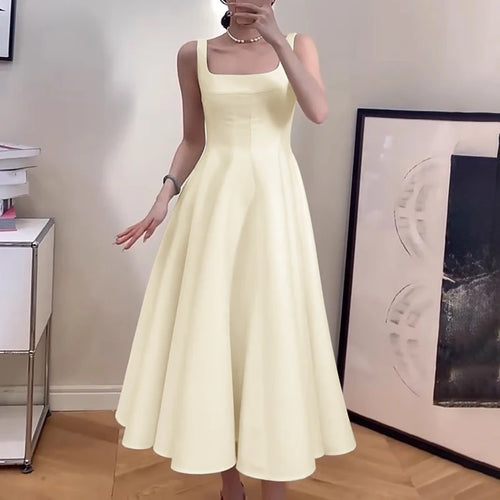 ZANZEA Women Sleeveless Tank Dress Vintage Solid A-line Dresses 2024