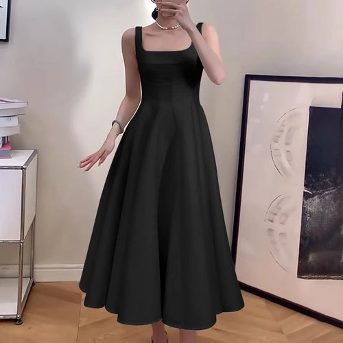 ZANZEA Women Sleeveless Tank Dress Vintage Solid A-line Dresses 2024