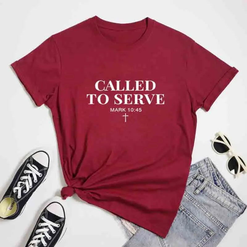 Called to Serve T-Shirt Unisex Crewneck Jesus Faith Tee Shirt  Cotton