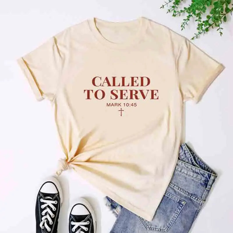 Called to Serve T-Shirt Unisex Crewneck Jesus Faith Tee Shirt  Cotton