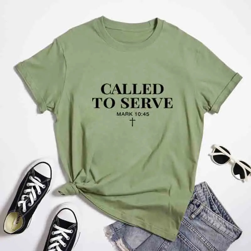 Called to Serve T-Shirt Unisex Crewneck Jesus Faith Tee Shirt  Cotton