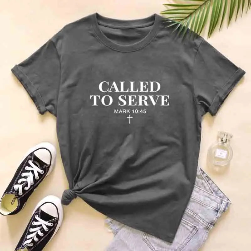 Called to Serve T-Shirt Unisex Crewneck Jesus Faith Tee Shirt  Cotton
