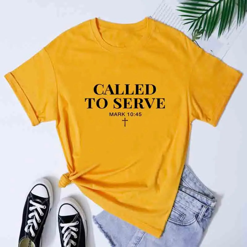 Called to Serve T-Shirt Unisex Crewneck Jesus Faith Tee Shirt  Cotton